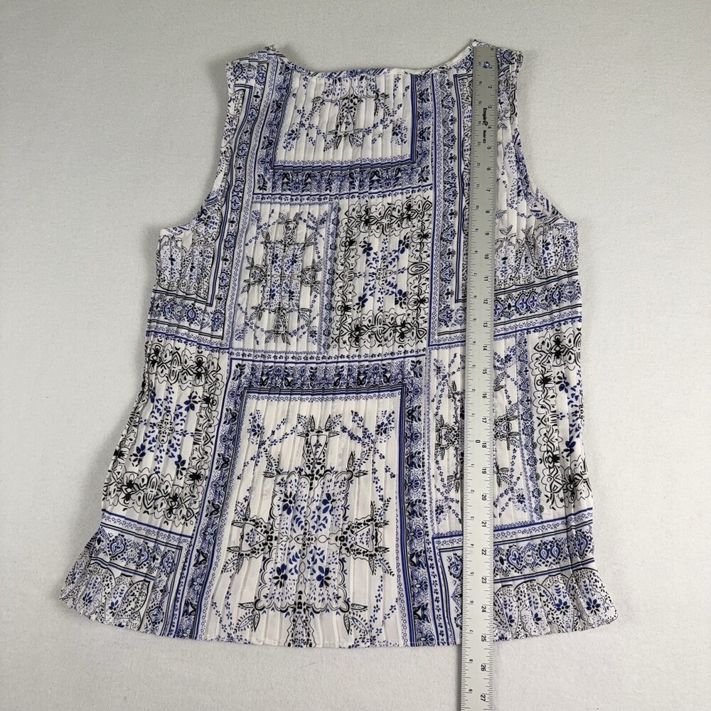 Vintage Y2K ADRIENNE VITTADINI Accordion Pleat Scarf Bandana Print Blouse Size S - Picture 6 of 8